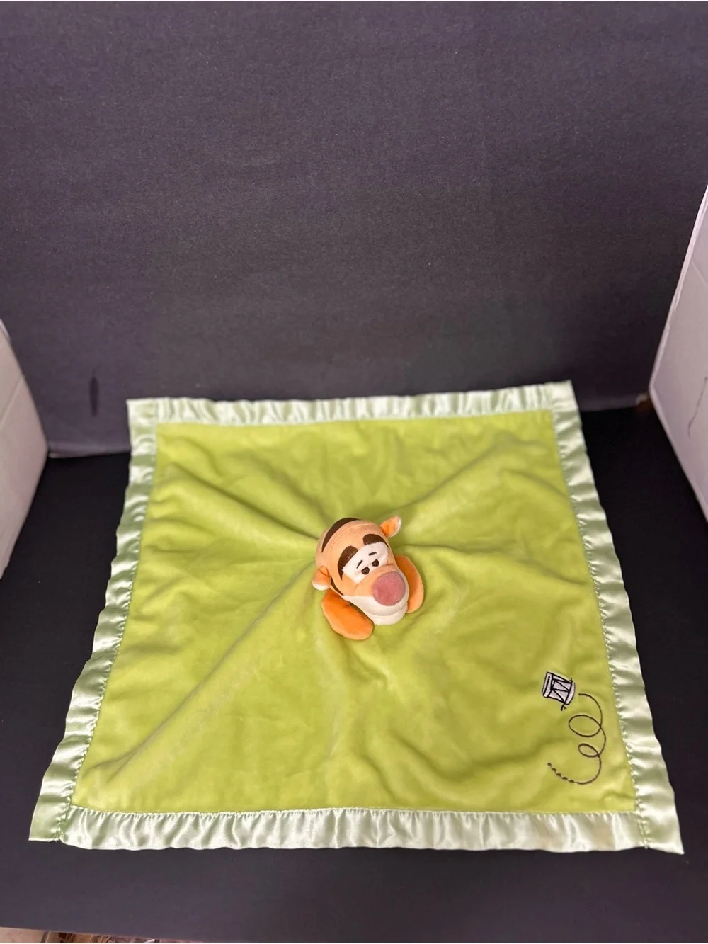 Disney Tigger Satin-Trim Lovey in Lime Green and Orange